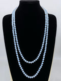 White Milky-Transparent Sparkle Beaded Necklace