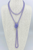 Purple Lavender-Matte Beaded Necklace