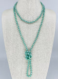 Turquoise Light Green-Iridescent Beaded Necklace