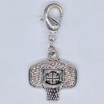 Basketball and Hoop Clip-on Charm