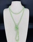 Green Jade Light-Iridescent Beaded Necklace