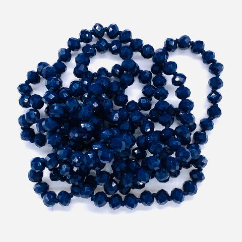 Blue Navy-Sparkle Beaded Necklace