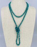 Turquoise Dark-Iridescent Beaded Necklace