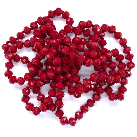 Red Crimson Sparkle Beaded Necklace