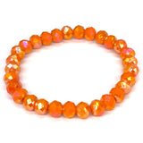 Orange-Iridescent Beaded Bracelet