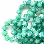 Turquoise Light Green-Iridescent Beaded Necklace