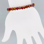 Red Maroon-Iridescent Beaded Bracelet