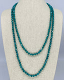 Turquoise Dark-Iridescent Beaded Necklace