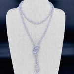 Gray Pale-Iridescent Beaded Necklace