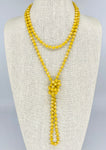 Yellow Cornflower-Iridescent Beaded Necklace