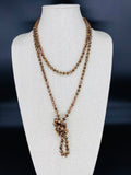 Bronze-Metallic Beaded Necklace