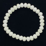 White Antique-Matte Beaded Bracelet