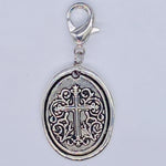 Filigree Cross Medallion Oval Clip-On Charm