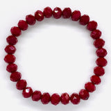 Red Crimson-Sparkle Beaded Bracelet