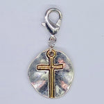 Two-Tone Cross Medallion Clip-On Charm