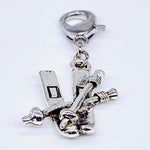 Snow Skis and Poles Clip-On Charm