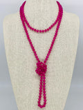 Pink Fuchsia-Sparkle Beaded Necklace