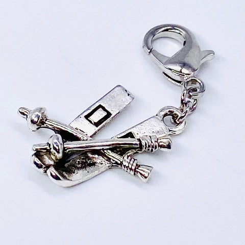 Snow Skis and Poles Clip-On Charm