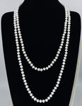 White Antique-Matte Beaded Necklace