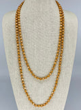 Yellow Mustard-Iridescent Beaded Necklace