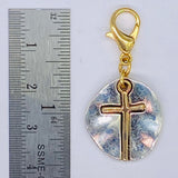 Two-Tone Cross Medallion Clip-On Charm