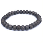 Gray Dark-Matte Beaded Bracelet