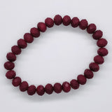 Red Maroon-Matte Beaded Bracelet