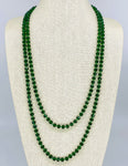 Green Dark-Transparent Sparkle Beaded Necklace