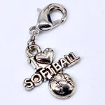 I Love Softball Clip-On Charm