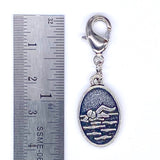 Swimmer Oval Clip-On Charm