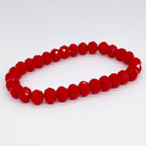 Red-Sparkle Beaded Bracelet