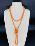 Orange-Iridescent Beaded Necklace