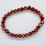 Red Maroon-Iridescent Beaded Bracelet