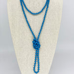 Blue Cornflower-Sparkle Beaded Necklace