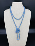 Blue Chambray-Iridescent Beaded Necklace