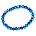 Blue-Metallic Beaded Bracelet