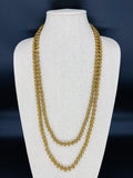 Gold-Matte Beaded Necklace