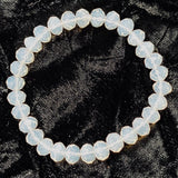 White Milky-Transparent Sparkle Beaded Bracelet