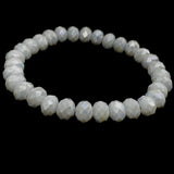 Gray Pale-Iridescent Beaded Bracelet