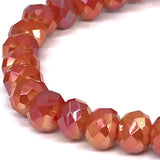 Orange Burnt Dark-Iridescent Beaded Bracelet