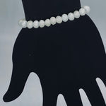 White Antique-Matte Beaded Bracelet