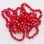 Red Raspberry-Iridescent Beaded Necklace