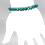 Turquoise Dark-Iridescent Beaded Bracelet