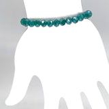 Turquoise Dark-Iridescent Beaded Bracelet