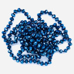 Blue-Metallic Beaded Necklace