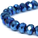 Blue-Metallic Beaded Bracelet