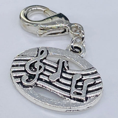 Staff with Notes Oval Clip-On Charm