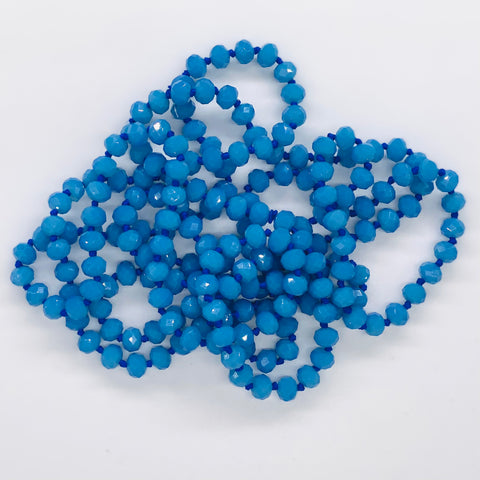 Blue Cornflower-Sparkle Beaded Necklace