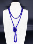 Blue Royal-Transparent Sparkle Beaded Necklace