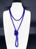 Blue Royal-Transparent Sparkle Beaded Necklace